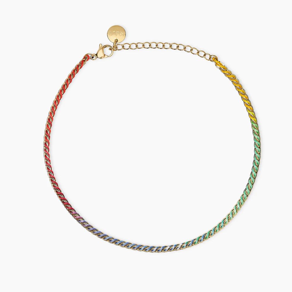 Cavigliera in acciaio e Pvd giallo e nylon multicolor - Kidult Cavigliera in acciaio e Pvd giallo e nylon multicolor - Kidult