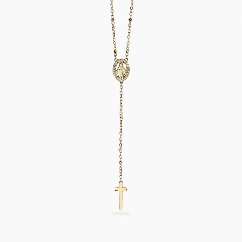 Collana con Madonnina e pendente croce - Style 71 Kidult Collana con Madonnina e pendente croce - Style 71 Kidult