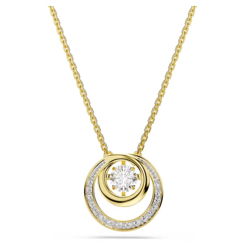 Pendente Hyperbola Taglio Round, Bianco, Finitura oro 18K Swarovski
