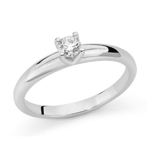 Anello Solitario in oro 9 carati e diamanti OroGioia