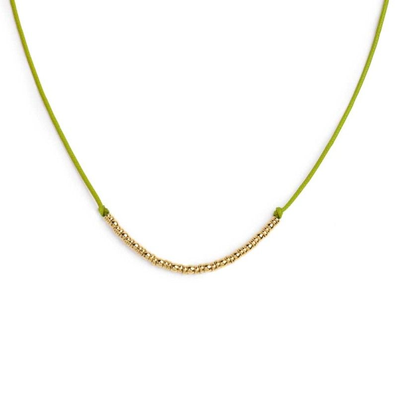 Collana cordino con sfere e rondelle al centro - Marlu' Collana cordino con sfere e rondelle al centro - Marlu'