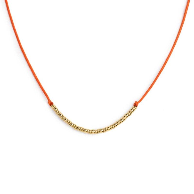 Collana cordino con sfere e rondelle al centro - Marlu' Collana cordino con sfere e rondelle al centro - Marlu'
