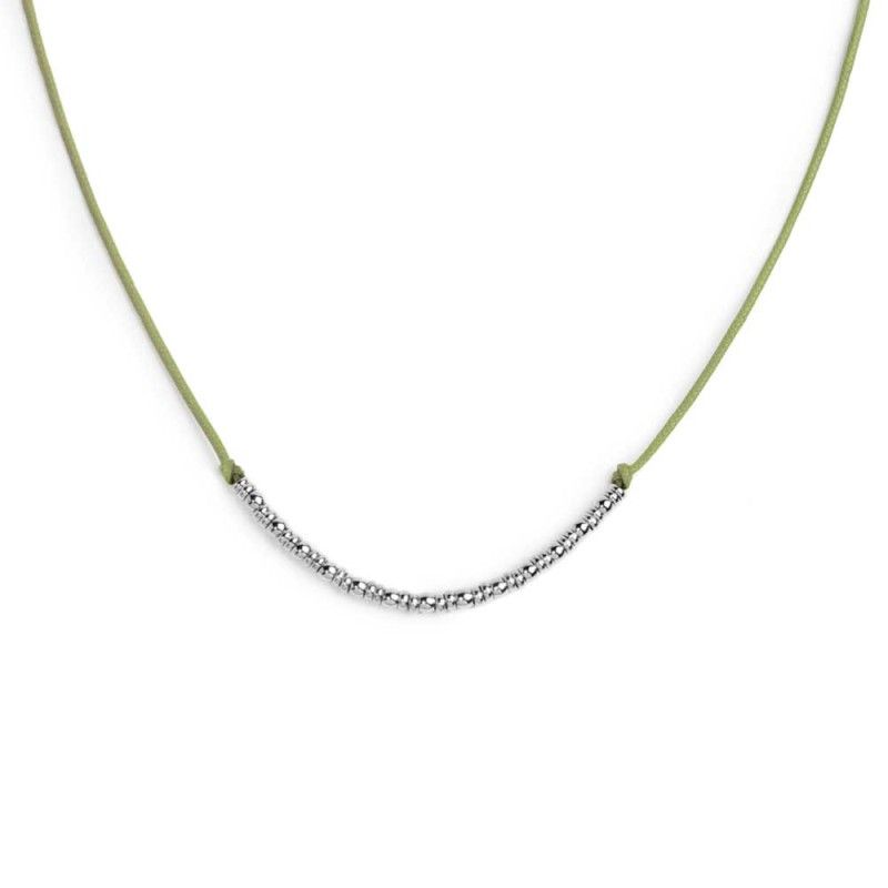 Collana cordino con sfere e rondelle al centro - Marlu' Collana cordino con sfere e rondelle al centro - Marlu'