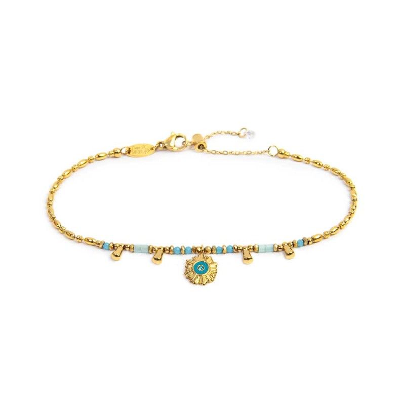 Bracciale catena chicco di riso con sole pendente - Marlu' Bracciale catena chicco di riso con sole pendente - Marlu'