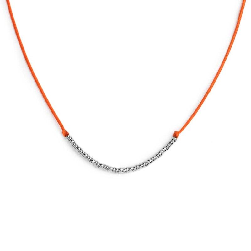Collana cordino con sfere e rondelle al centro - Marlu' Collana cordino con sfere e rondelle al centro - Marlu'