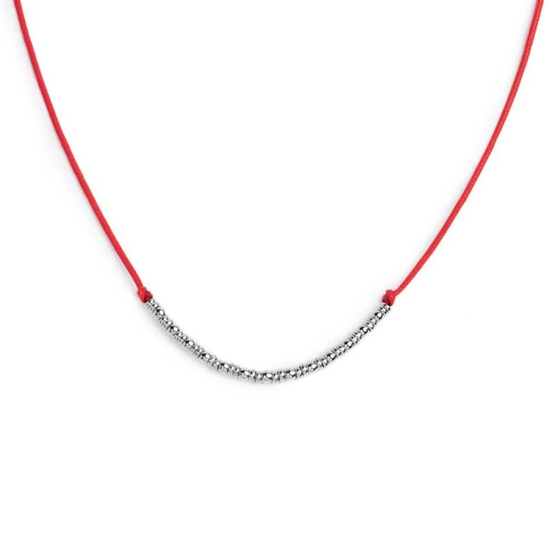 Collana cordino con sfere e rondelle al centro - Marlu' Collana cordino con sfere e rondelle al centro - Marlu'