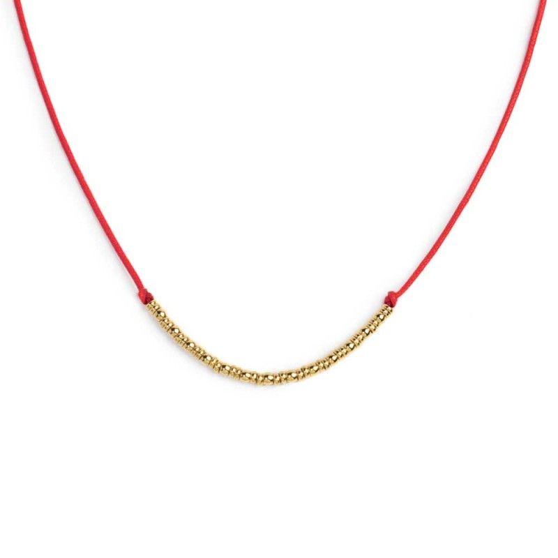 Collana cordino con sfere e rondelle al centro - Marlu' Collana cordino con sfere e rondelle al centro - Marlu'