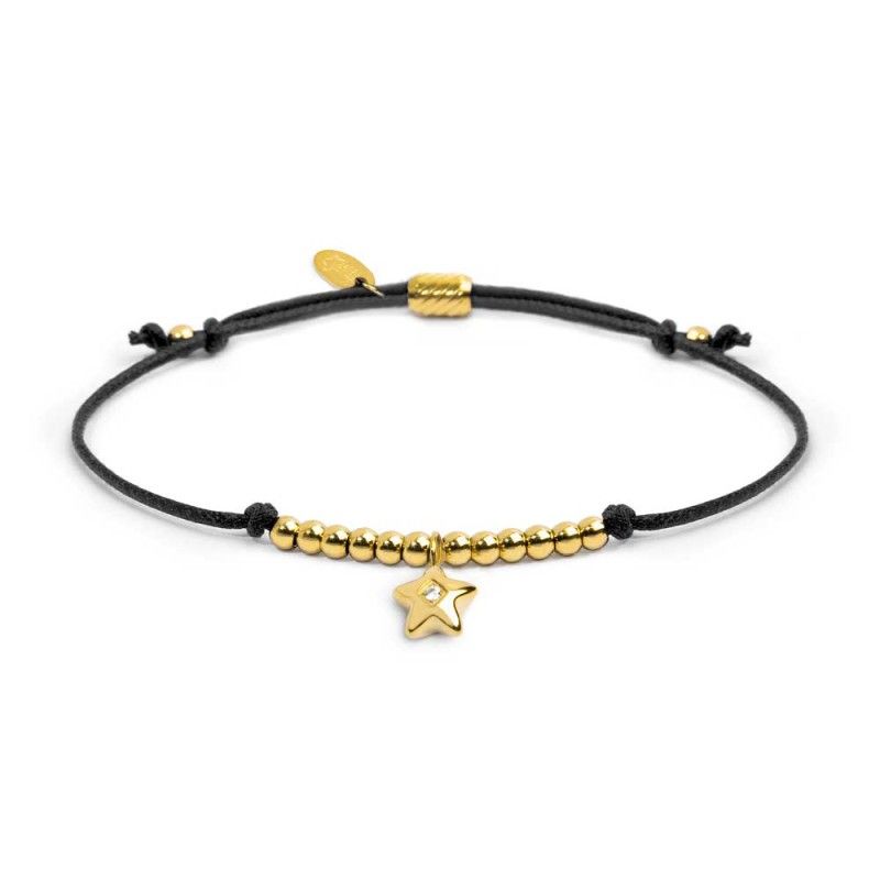 Bracciale cordino con pendente stella con zircone - Marlu'