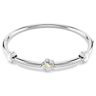 Bracciale rigido Chroma Taglio misto, Stella, Bianco, Placcato rodio Swarovski Bracciale rigido Chroma Taglio misto, Stella, Bianco, Placcato rodio Swarovski