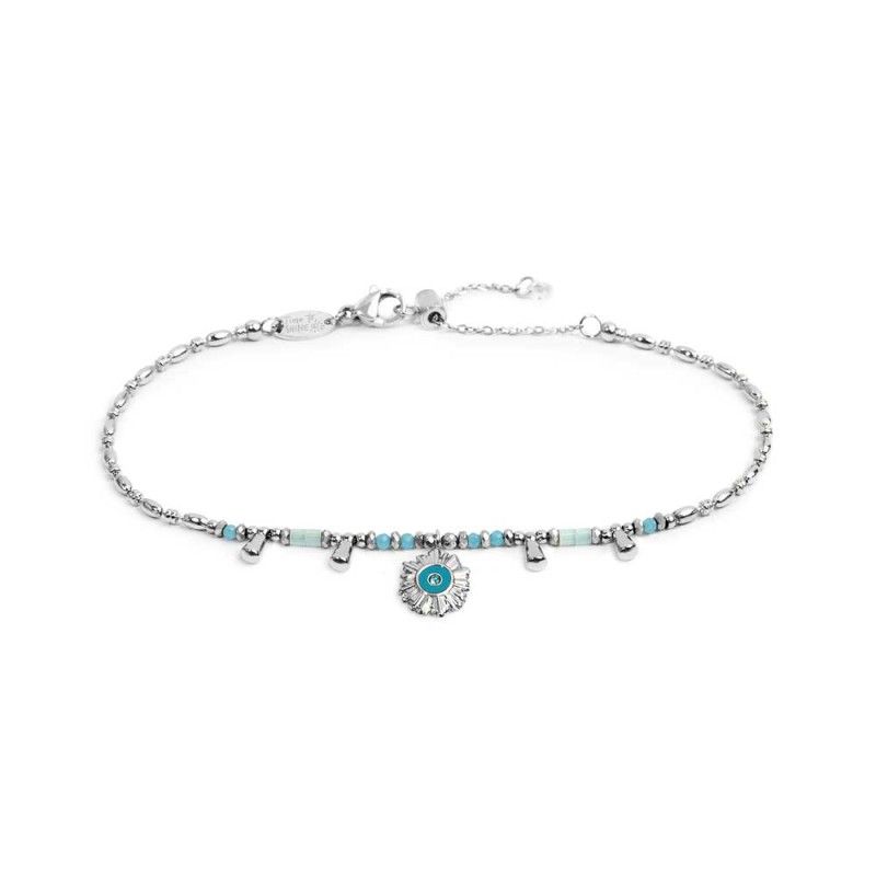 Bracciale catena chicco di riso con sole pendente - Marlu'