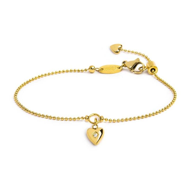 Bracciale catena a sfere con cuore con zircone - Marlu'