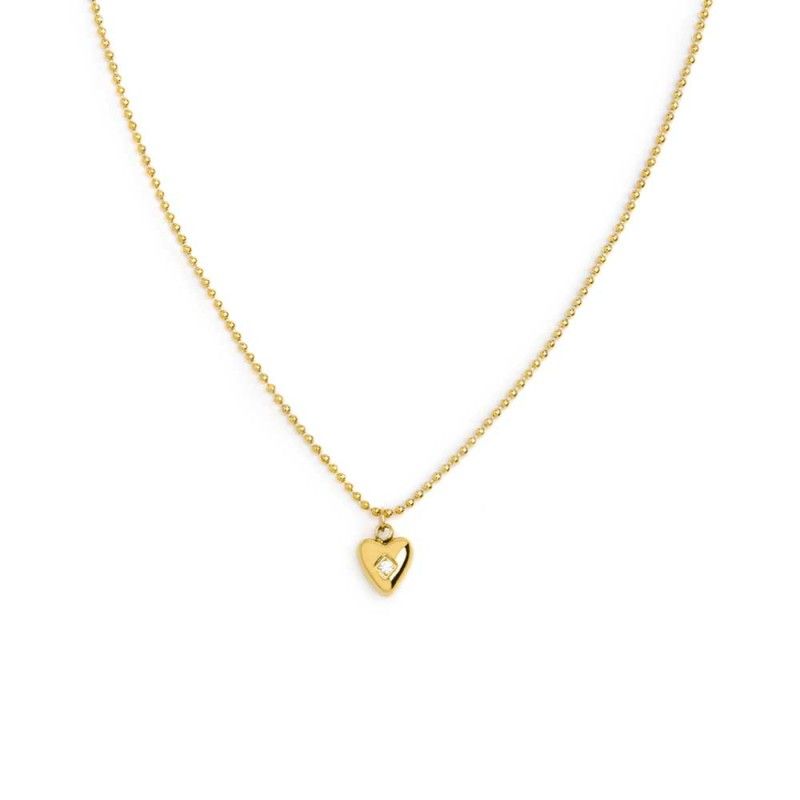 Collana con cuore centrale con zircone - Marlu' Collana con cuore centrale con zircone - Marlu'