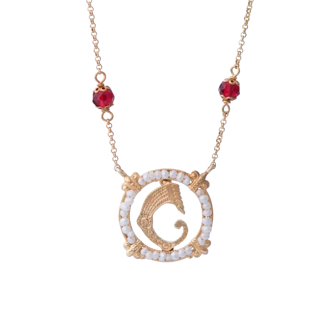 Collana Aura di Perla Rossa - Spadafora Gioielli