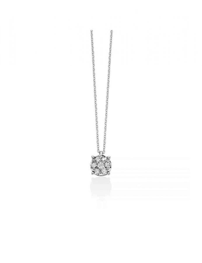 Collana Punto Luce In Oro Bianco Con Diamanti Naturali Miluna Collana Punto Luce In Oro Bianco Con Diamanti Naturali Miluna