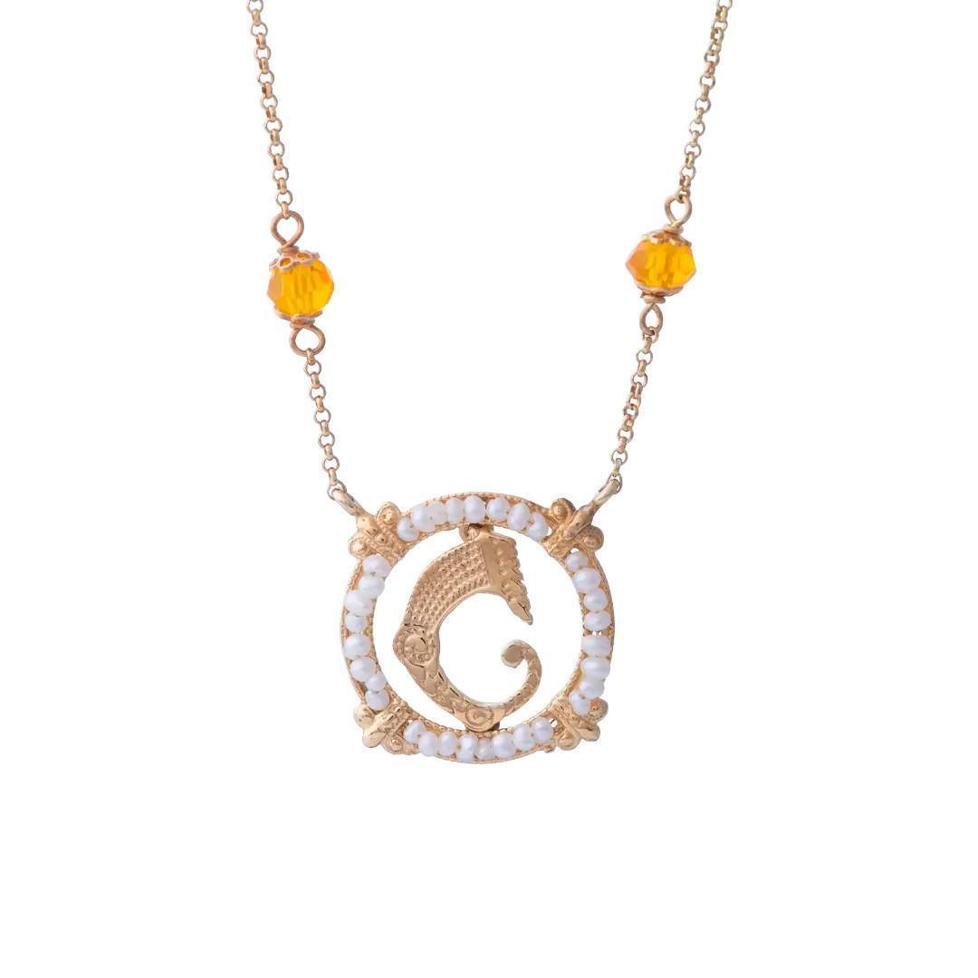Collana Aura di Perla Rossa - Spadafora Gioielli Collana Aura di Perla Rossa - Spadafora Gioielli