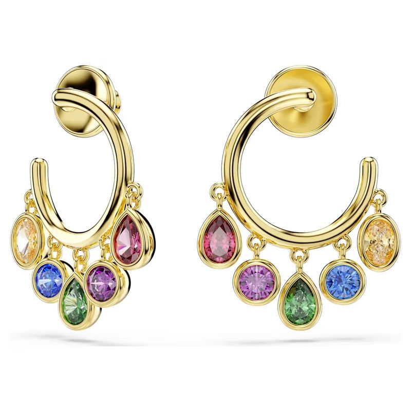 Orecchini a cerchio Imber Taglio misto, Multicolore, Finitura oro 18K Swarovski