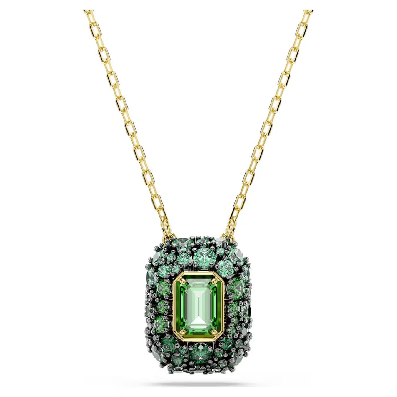 Pendente Sublima Taglio ottagonale, Verde, Finitura oro 18K  Swarovski
