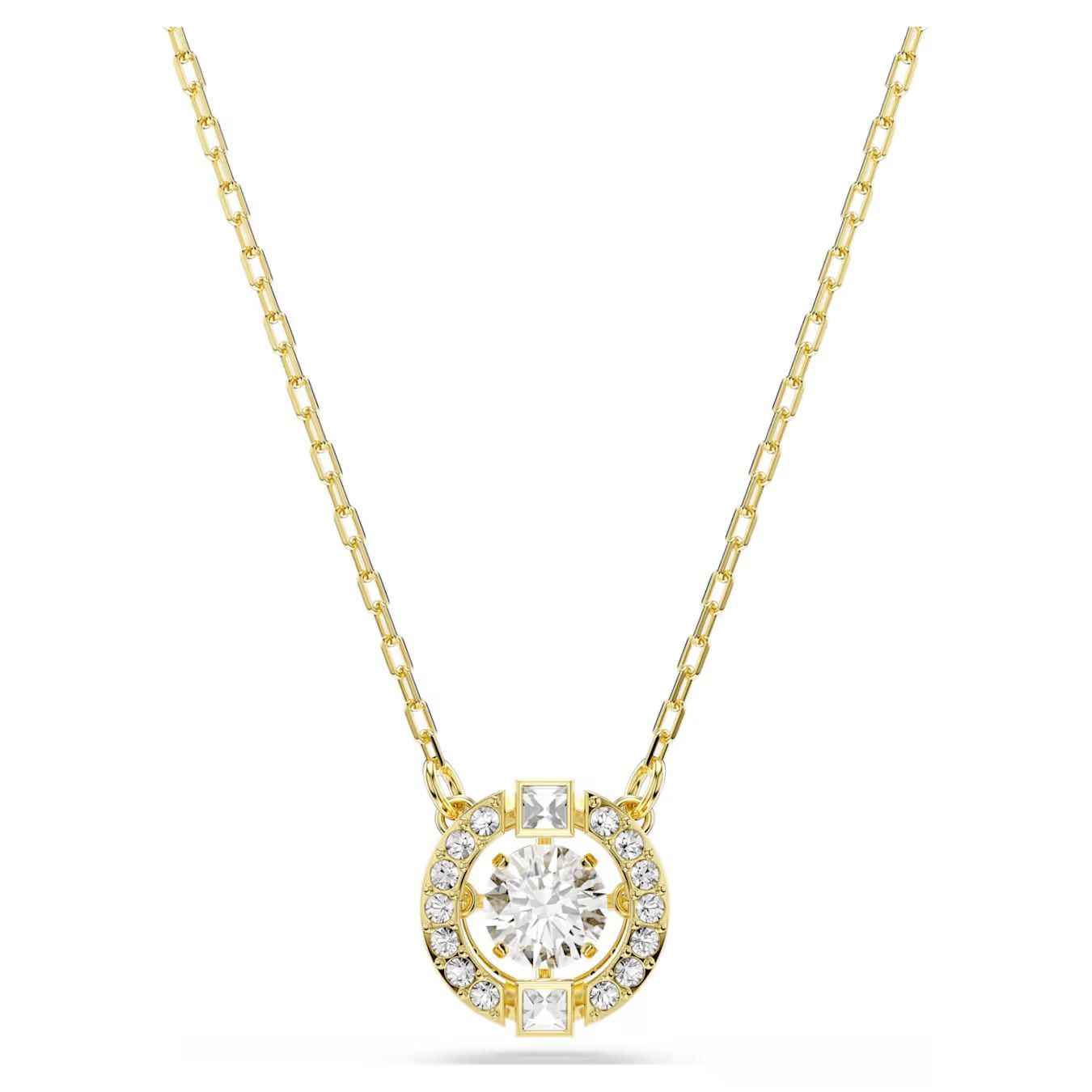 Pendente Una Angelic Taglio misto, Bianco, Finitura oro 18K  Swarovski