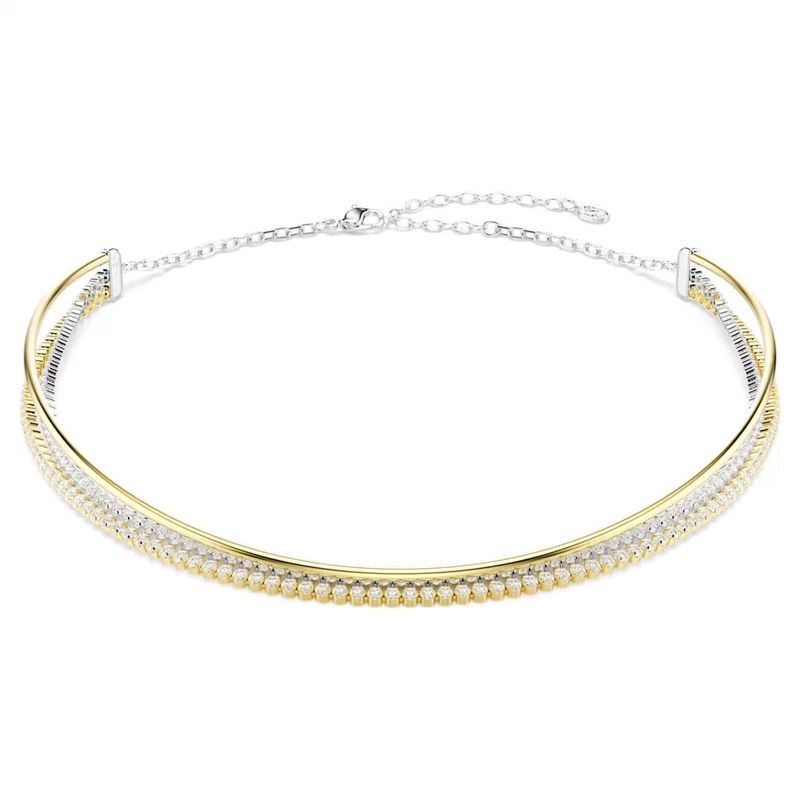 Collana Hyperbola Taglio Round, Bianca, Mix di finiture Swarovski Collana Hyperbola Taglio Round, Bianca, Mix di finiture Swarovski