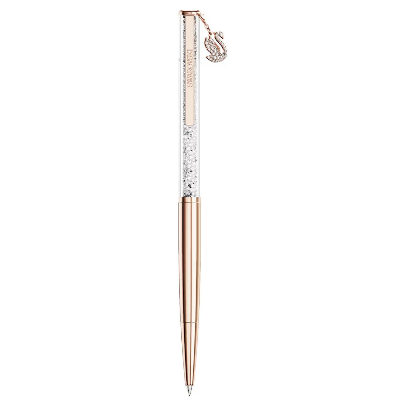 Penna a sfera Crystalline Cigno, Placcato color oro rosa Swarovski