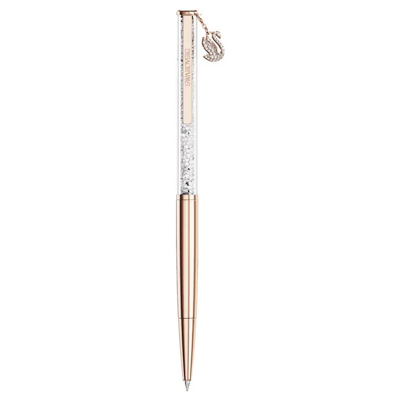 Penna a sfera Crystalline Cigno, Placcato color oro rosa Swarovski