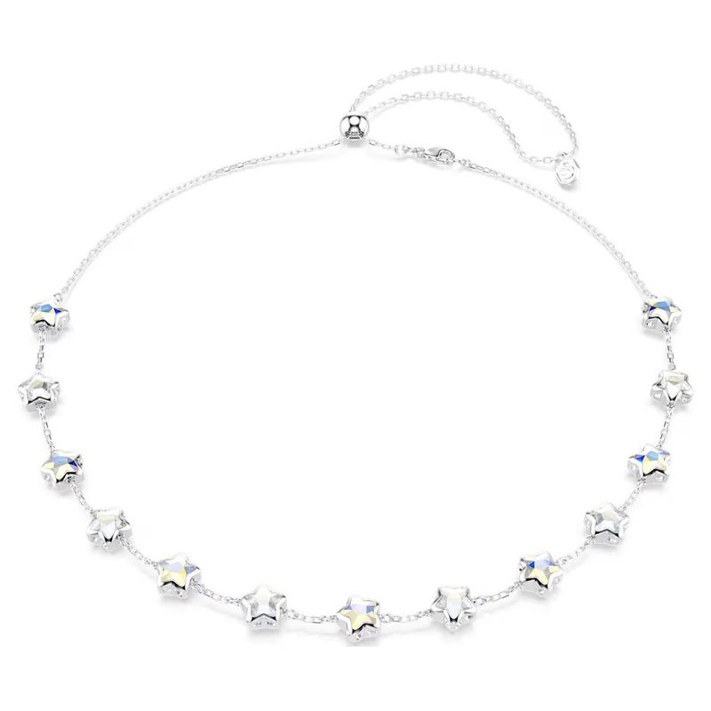 Collana Chroma Taglio misto, Stella, Bianca, Placcato rodio Swarovski Collana Chroma Taglio misto, Stella, Bianca, Placcato rodio Swarovski