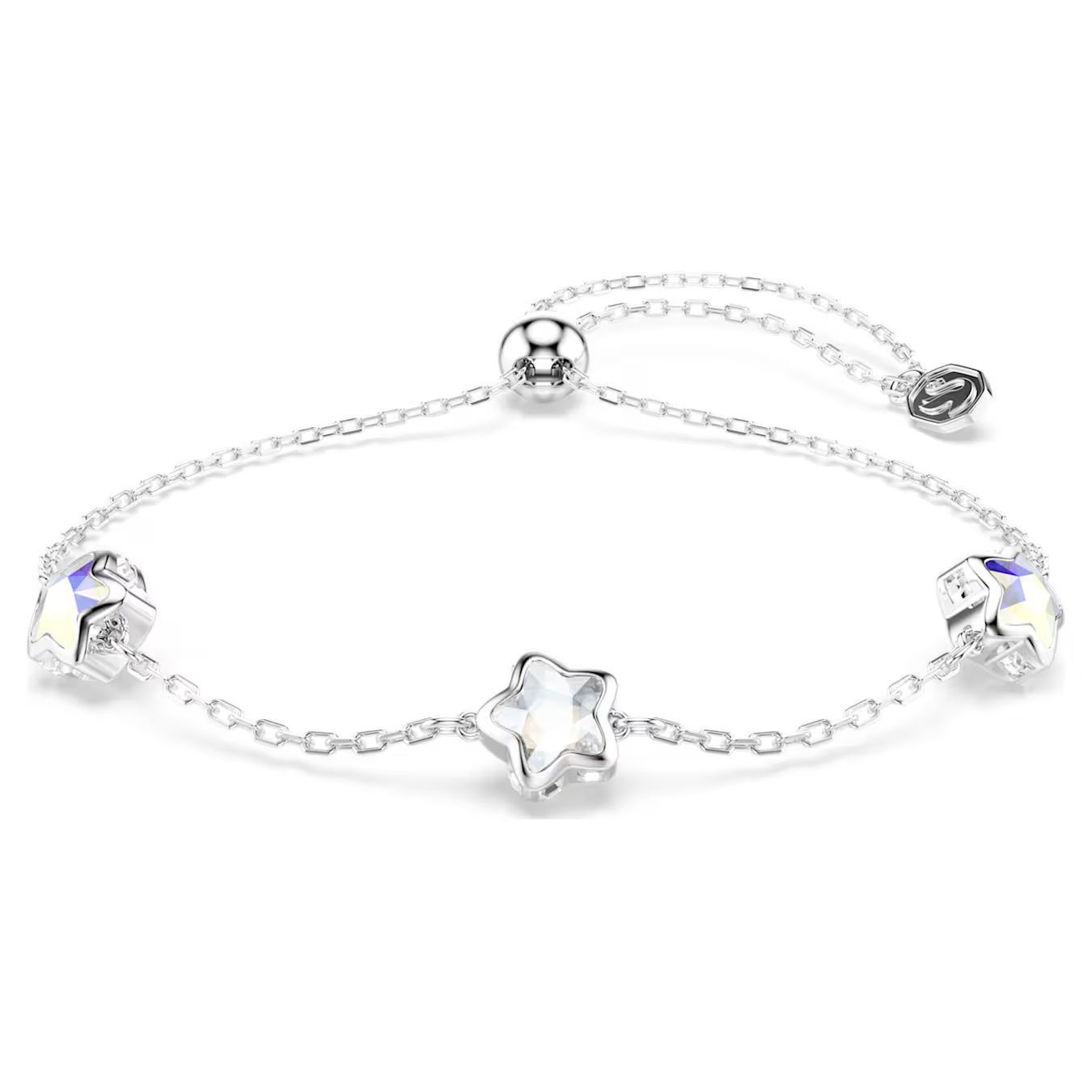 Braccialetto Chroma Stella, Bianco, Placcato rodio Swarovski