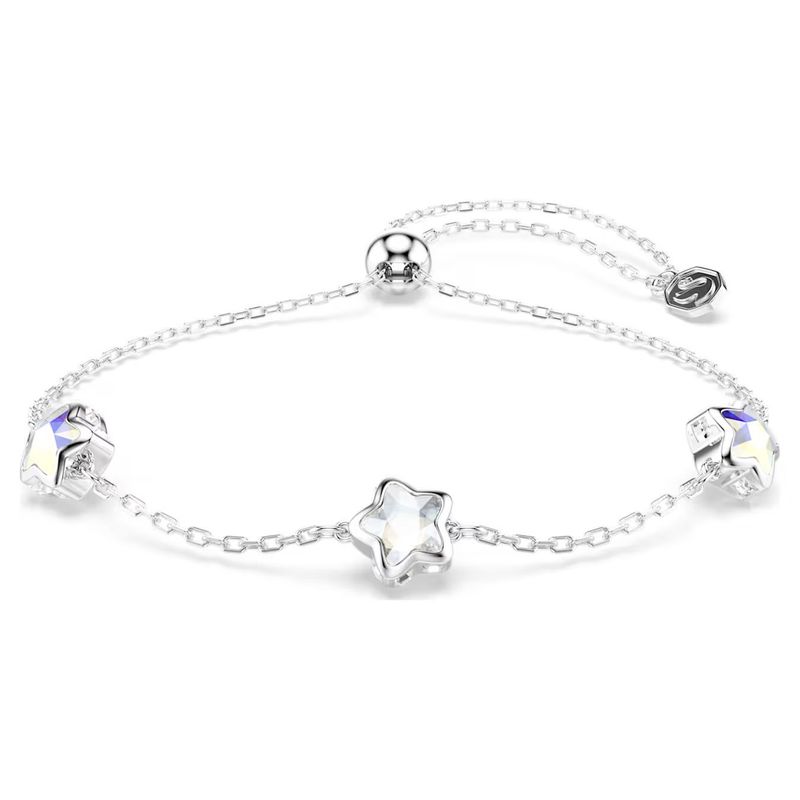 Braccialetto Chroma Stella, Bianco, Placcato rodio Swarovski