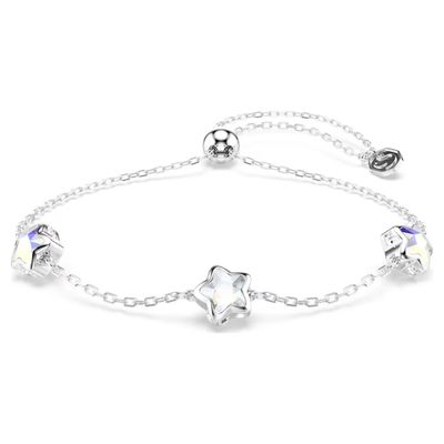 Braccialetto Chroma Stella, Bianco, Placcato rodio Swarovski