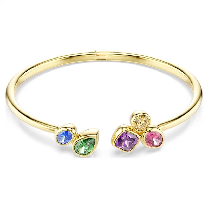 Bracciale rigido Imber Taglio misto, Multicolore, Finitura oro 18K Swarovski