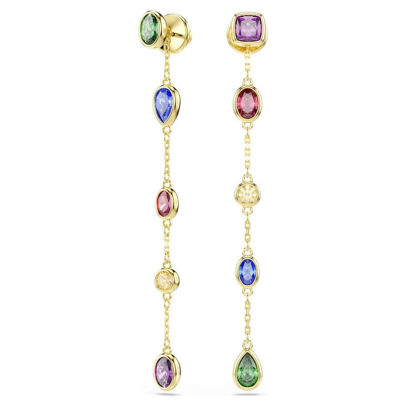 Orecchini pendenti Imber Taglio misto, Multicolore, Finitura oro 18K Swarovski