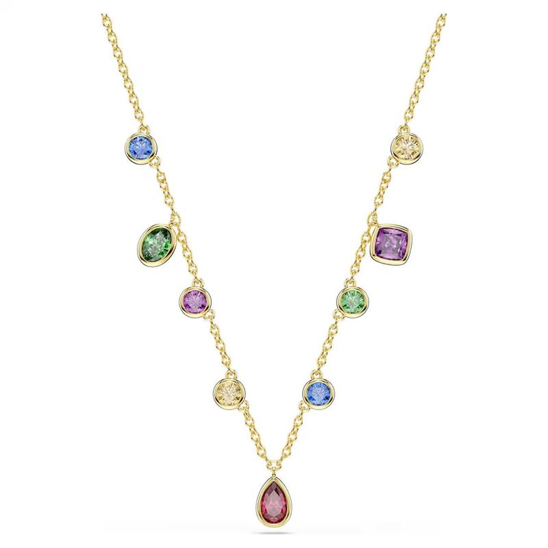 Pendente a Y Imber Taglio misto, Multicolore, Finitura oro 18K Swarovski