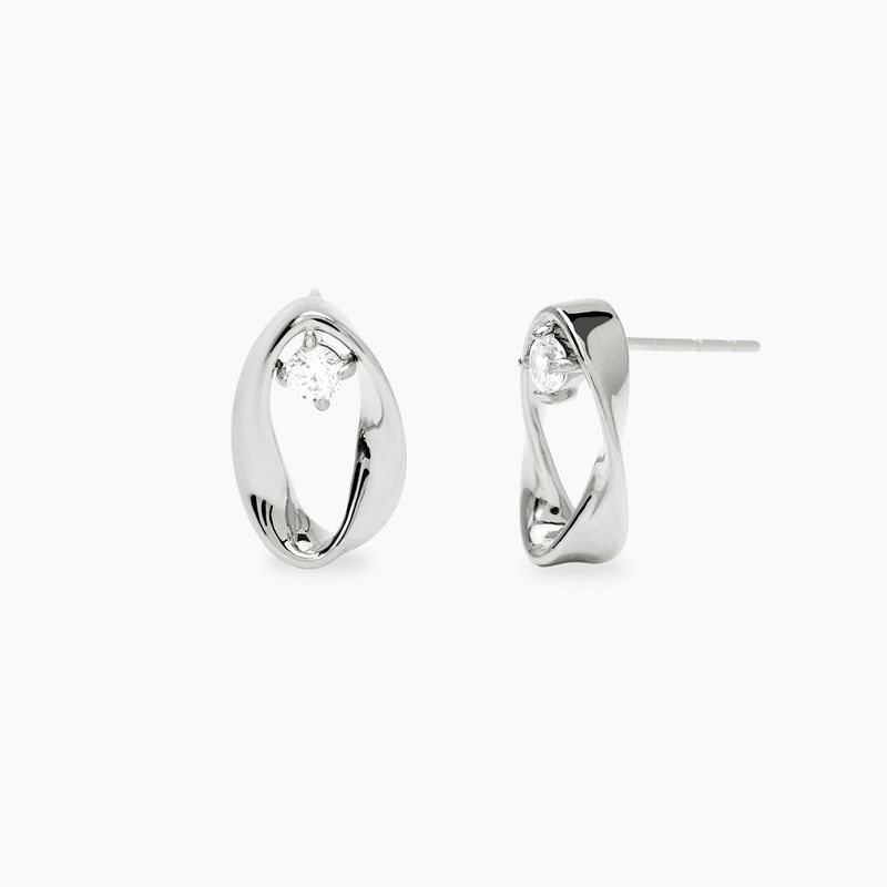Orecchini in acciaio ritorti con zirconi STYLE 86 Kidult Style