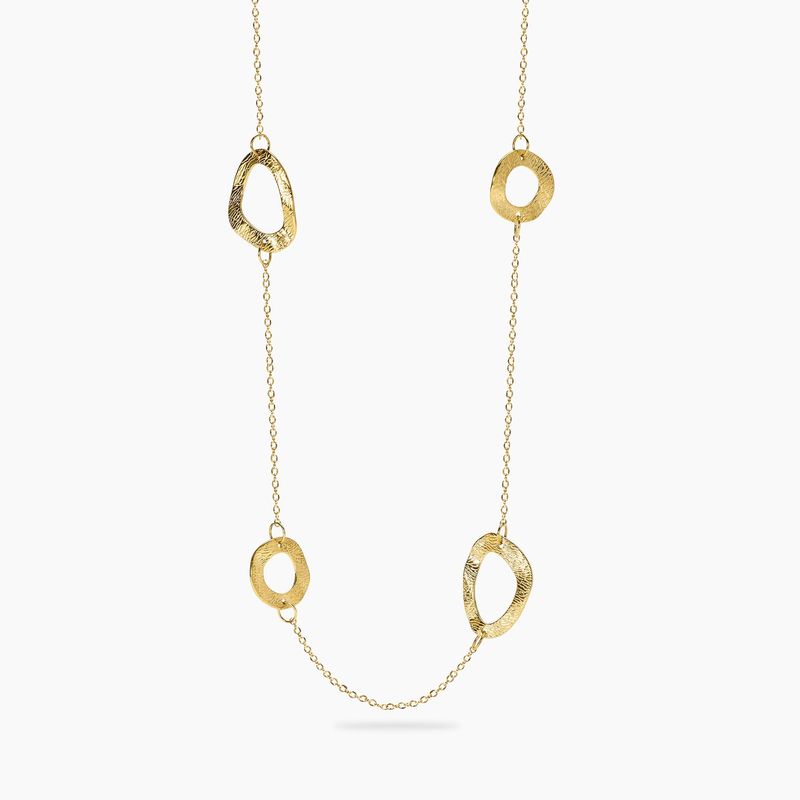 Collana in acciaio dorato con catena rolò ed elementi fantasia STYLE 89 Kidult Style