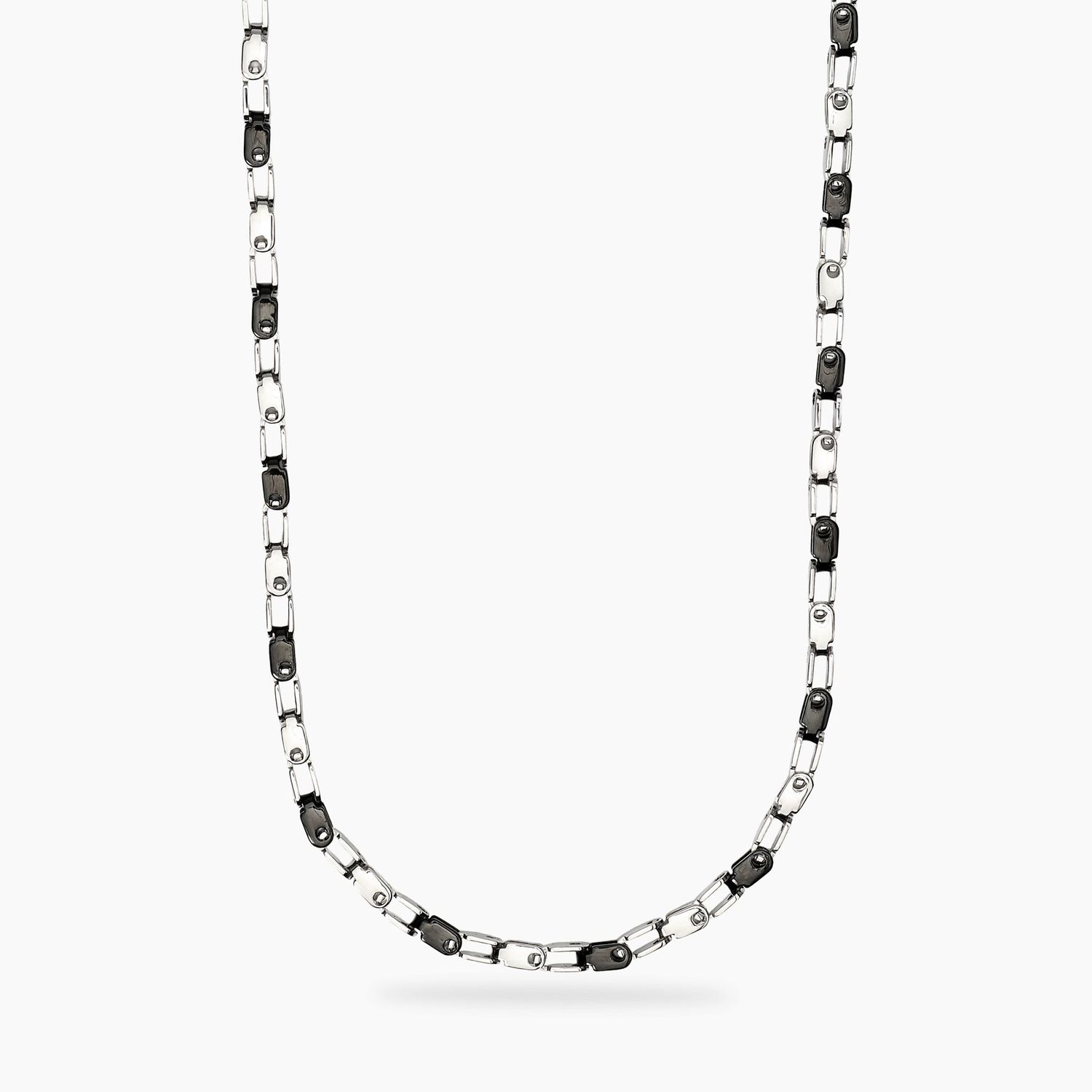 Collana uomo in acciaio con elementi lucidi e PVD nero STYLE 61 Kidult Style
