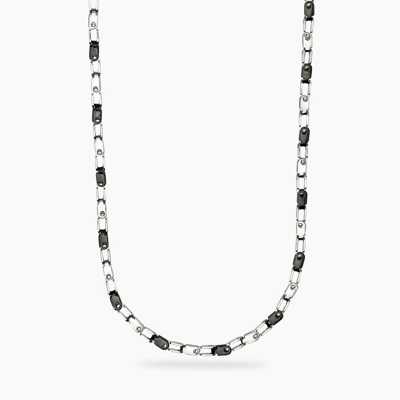 Collana uomo in acciaio con elementi lucidi e PVD nero STYLE 61 Kidult Style