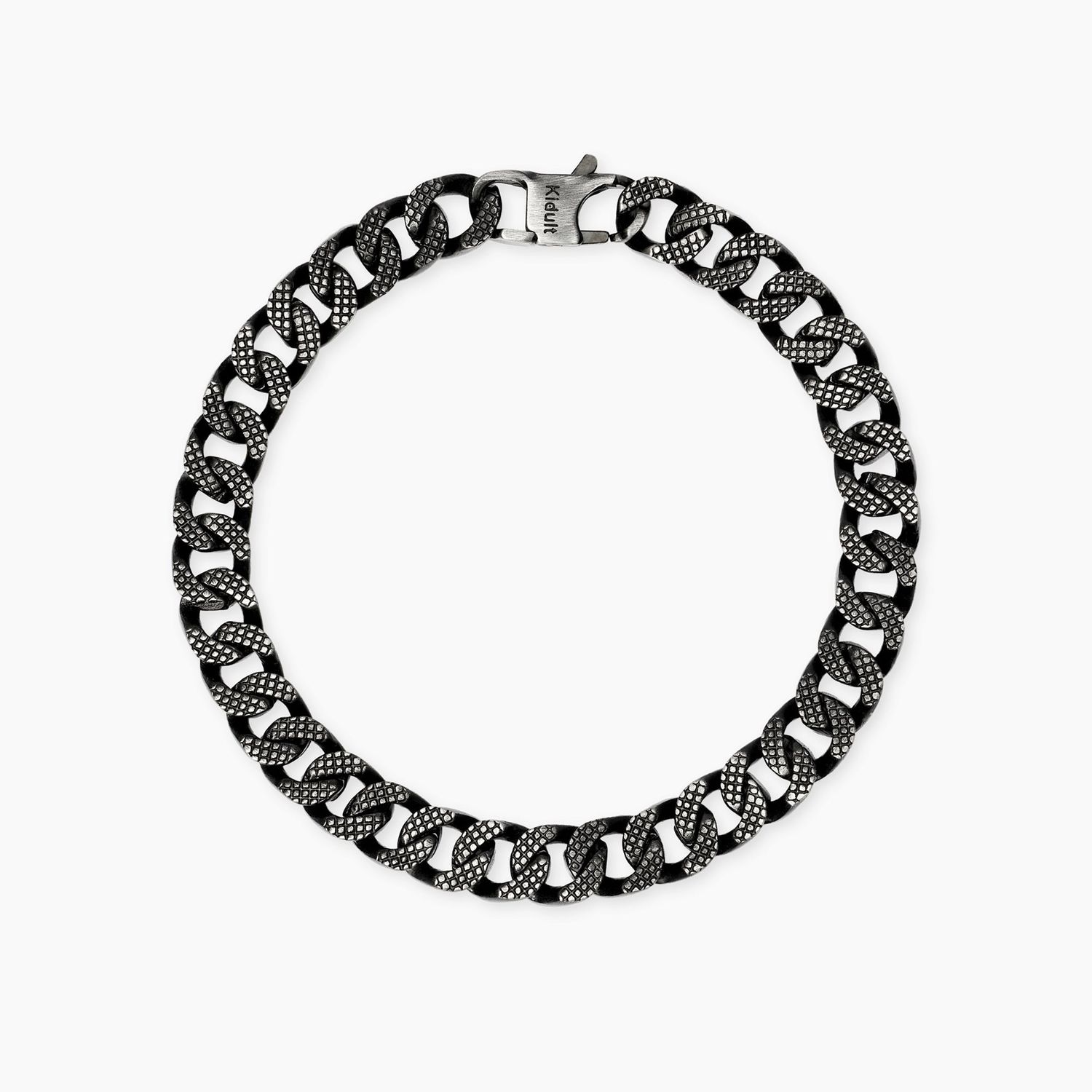 Bracciale uomo con catena groumette in acciaio e PVD nero STYLE 43 Kidult Style