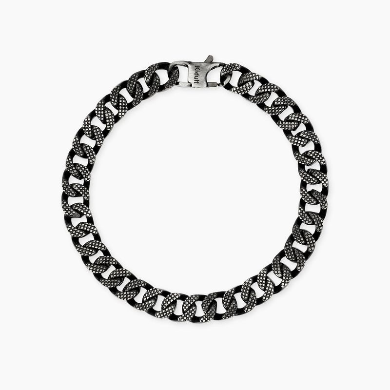 Bracciale uomo con catena groumette in acciaio e PVD nero STYLE 43 Kidult Style