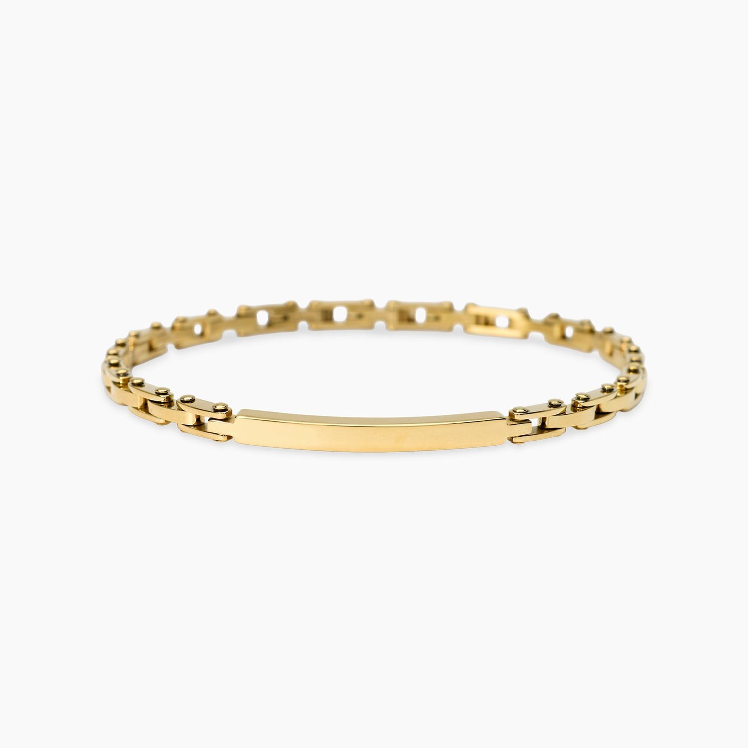 Bracciale uomo in acciaio dorato con piastra centrale STYLE 21 Kidult Style