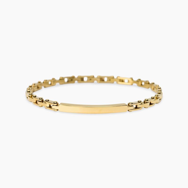 Bracciale uomo in acciaio dorato con piastra centrale STYLE 21 Kidult Style