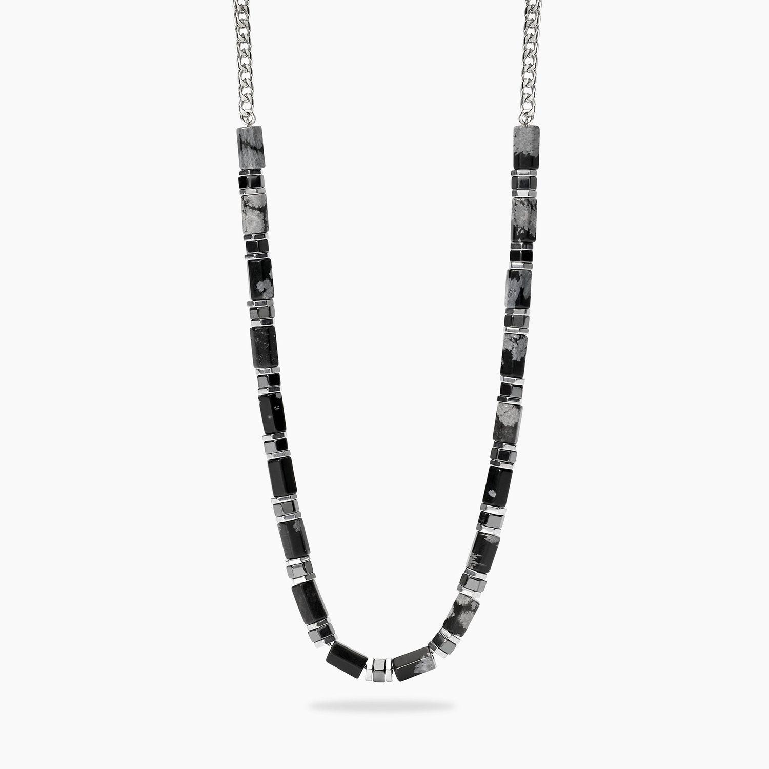 Collana uomo con catena franco in acciaio e pietre STYLE 65 Kidult Style Collana uomo con catena franco in acciaio e pietre STYLE 65 Kidult Style