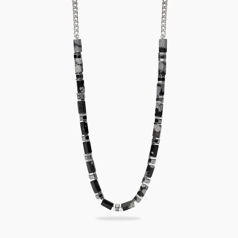 Collana uomo con catena franco in acciaio e pietre STYLE 65 Kidult Style