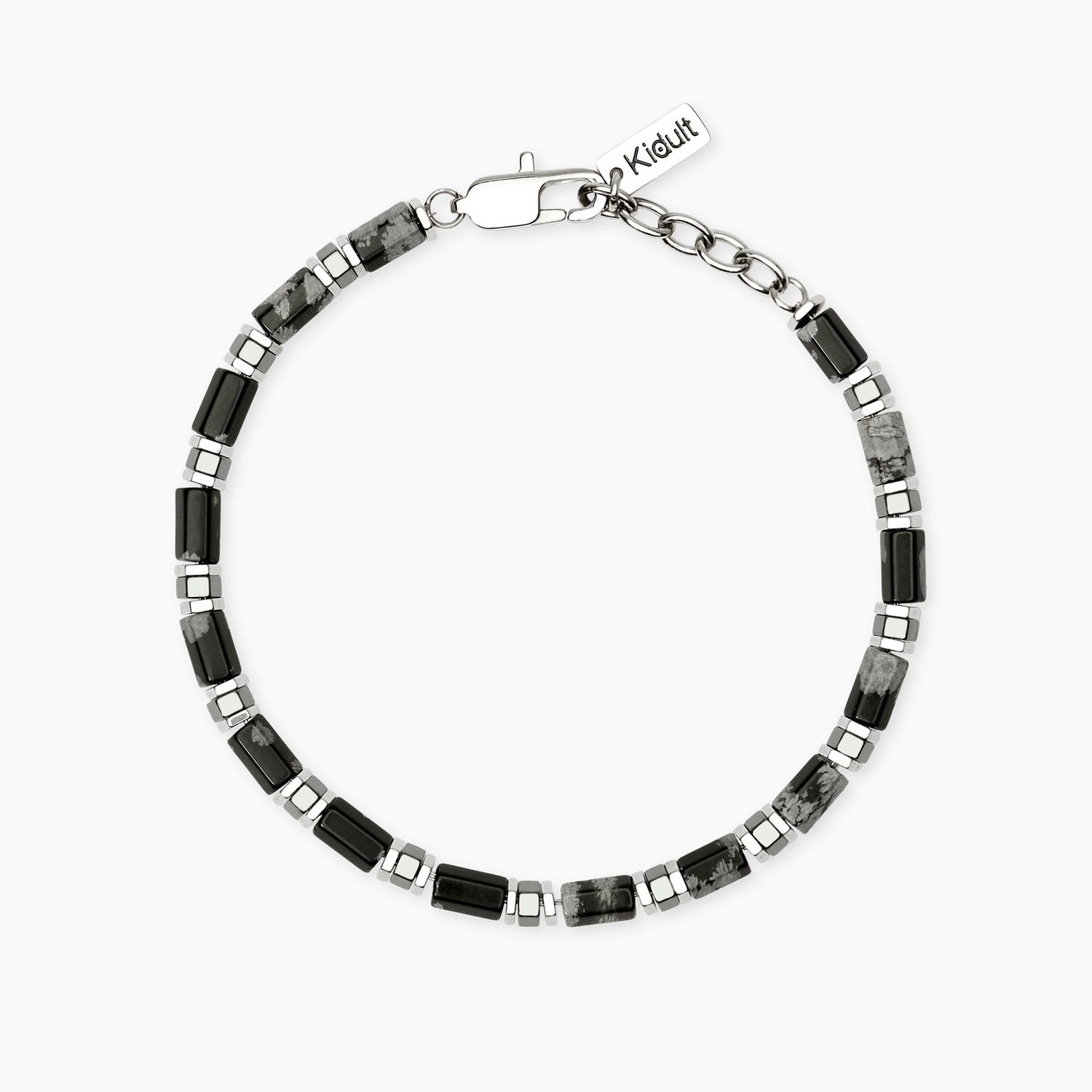 Bracciale uomo in acciaio con ossidiana e ematite STYLE 65 Kidult Style