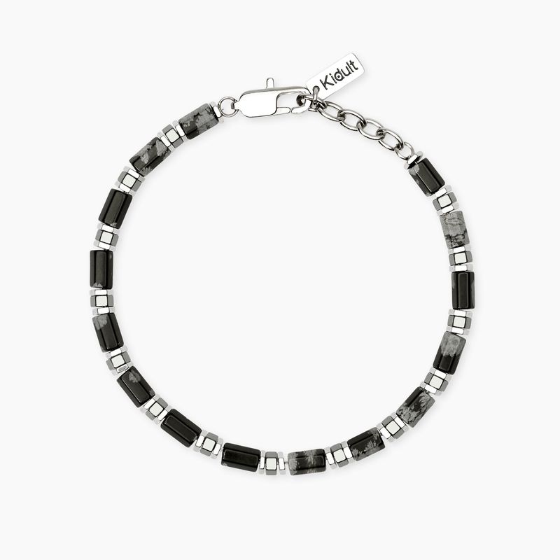 Bracciale uomo in acciaio con ossidiana e ematite STYLE 65 Kidult Style