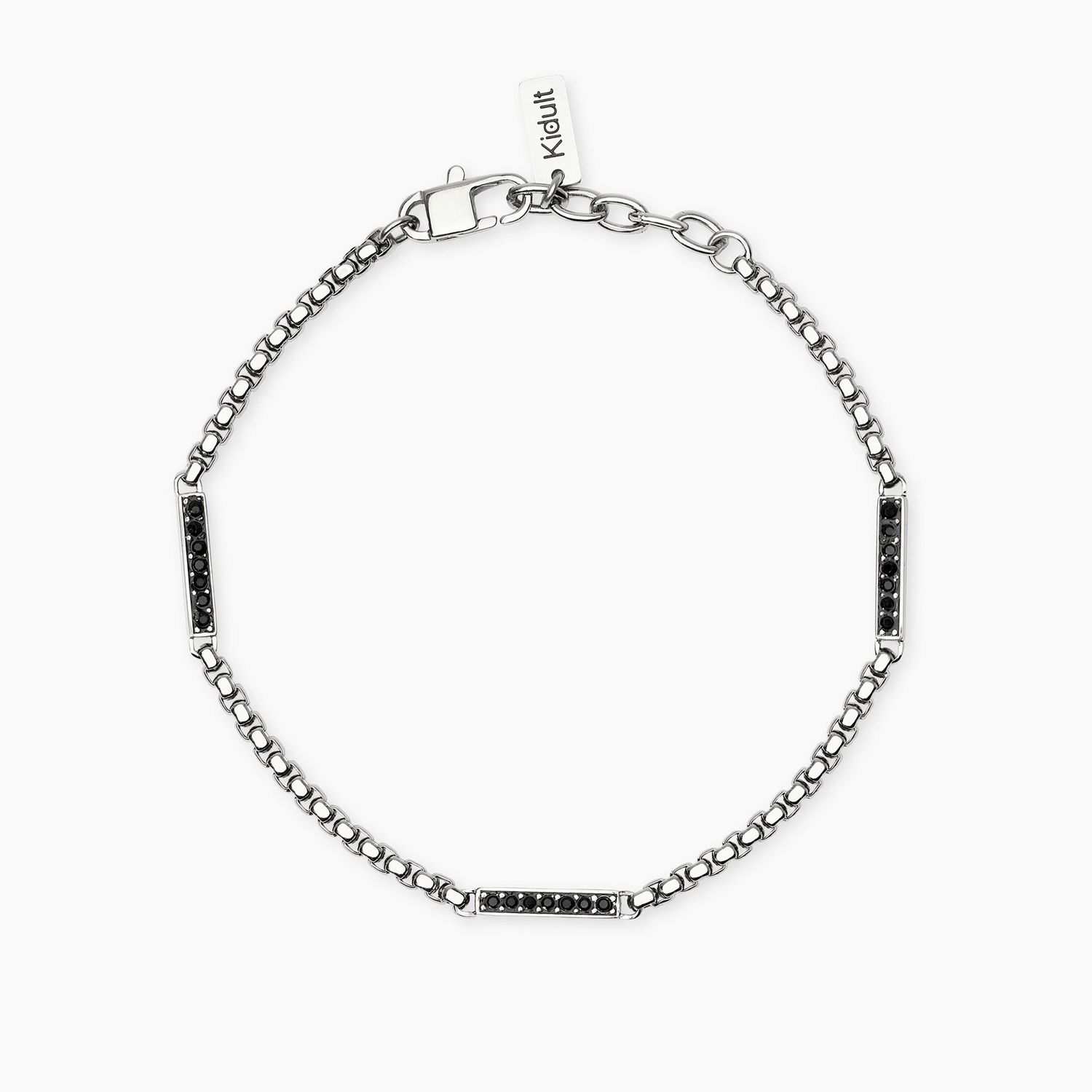 Bracciale in acciaio con catena veneta e cristalli STYLE 64 Kidult Style