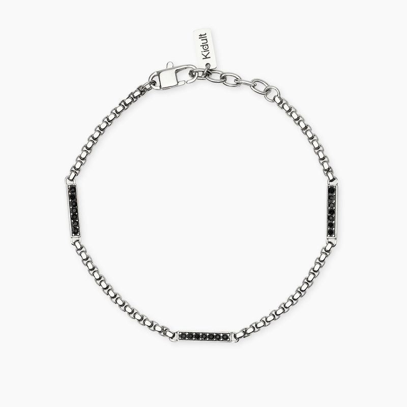 Bracciale in acciaio con catena veneta e cristalli STYLE 64 Kidult Style