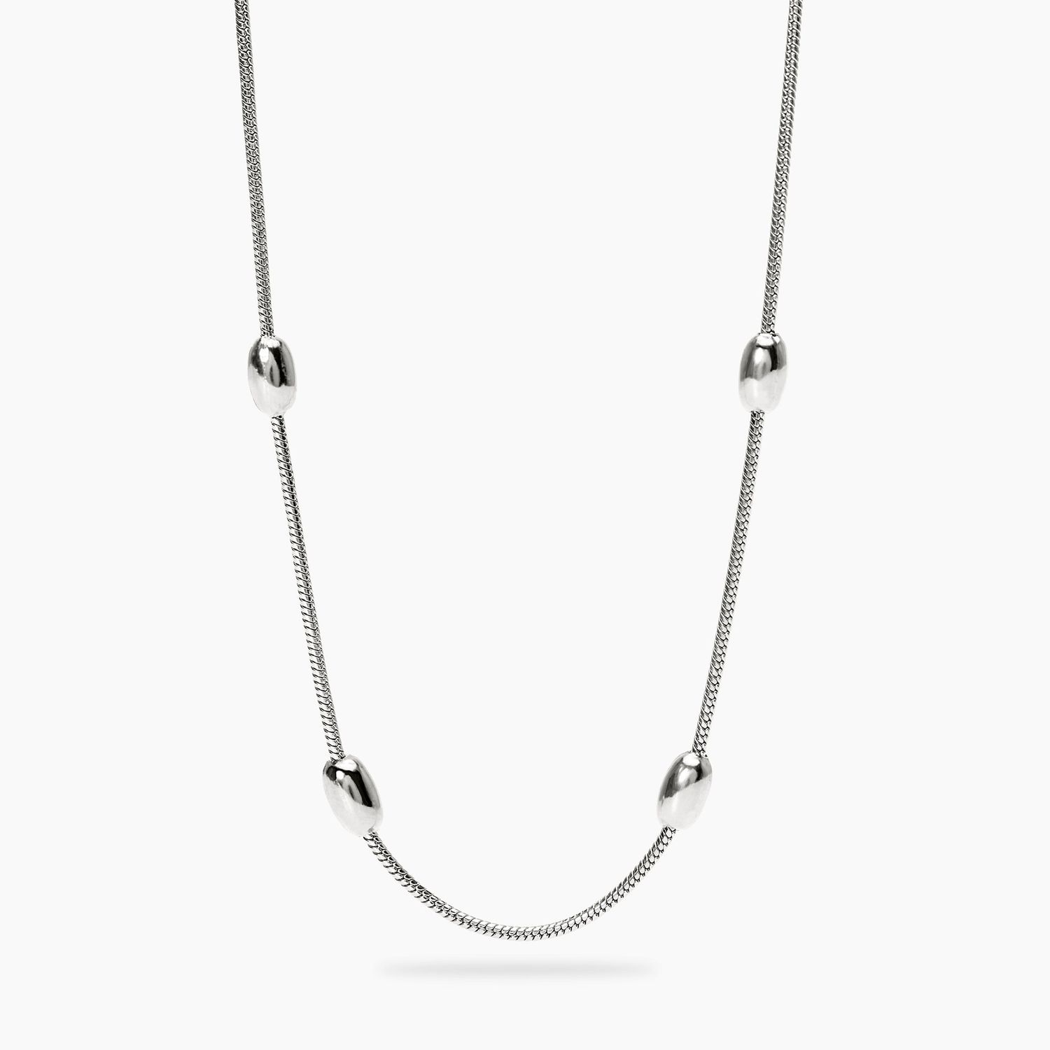 Collana in acciaio con catene snake ed elementi ovali STYLE 85 Kidult Style