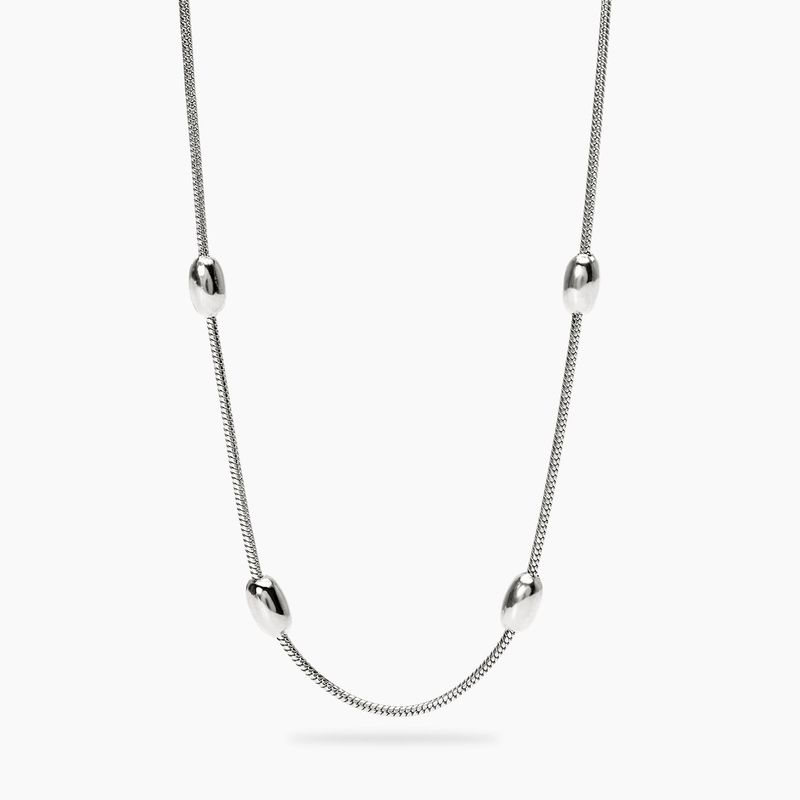 Collana in acciaio con catene snake ed elementi ovali STYLE 85 Kidult Style
