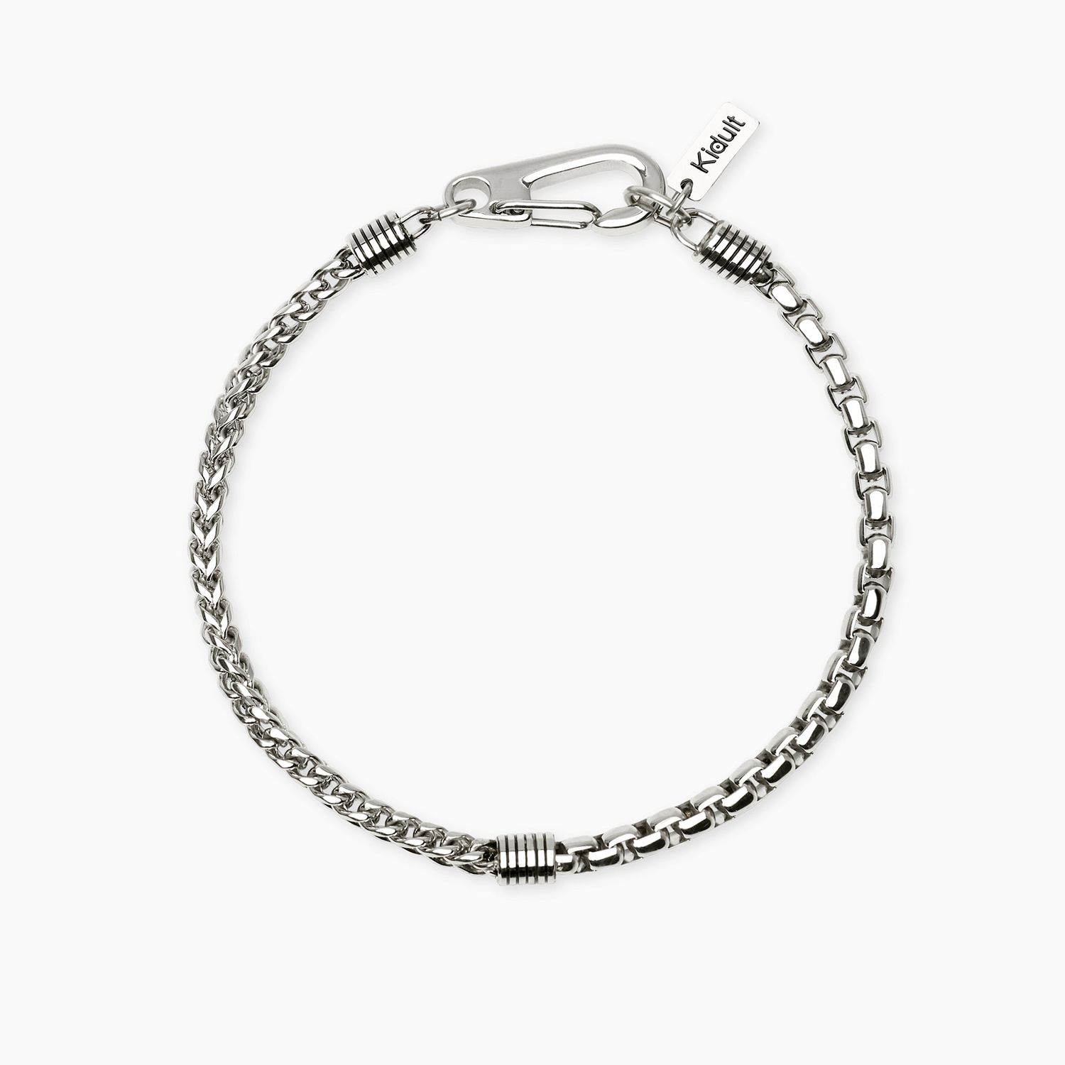 Bracciale uomo in acciaio con catene veneta e franco STYLE 62 Kidult Style