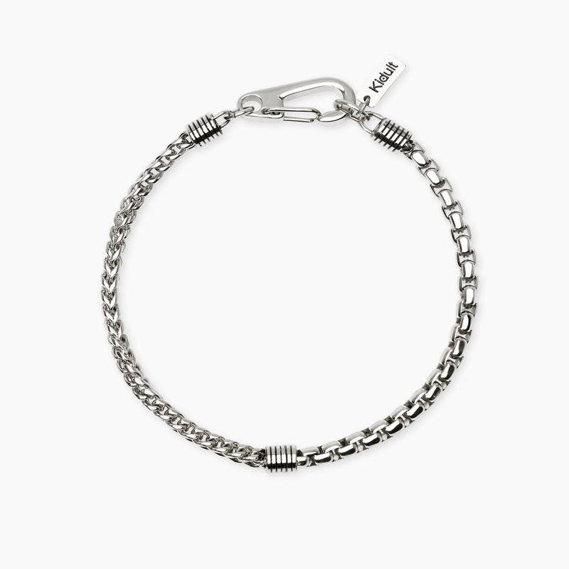 Bracciale uomo in acciaio con catene veneta e franco STYLE 62 Kidult Style